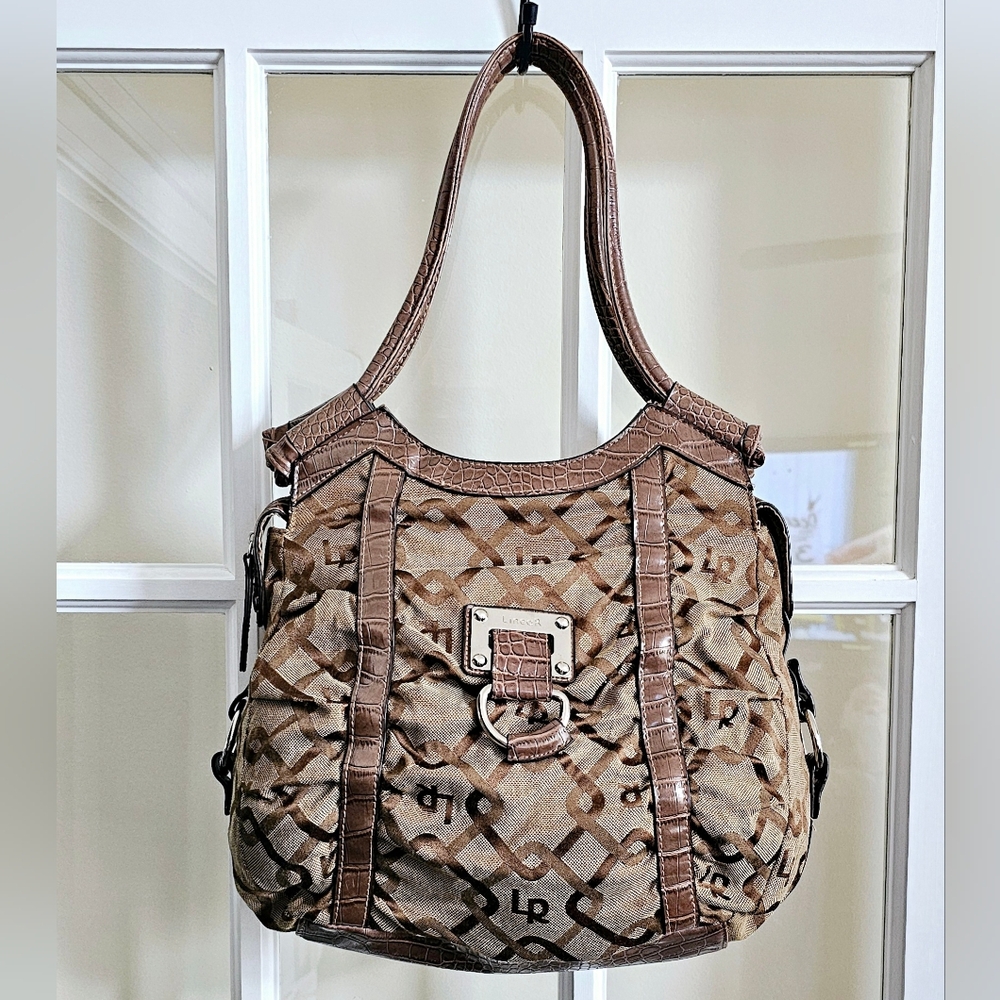 LineaR Handbag Boho Satchel Shoulder Bag Logo Chain Geometric Tapestry Purse